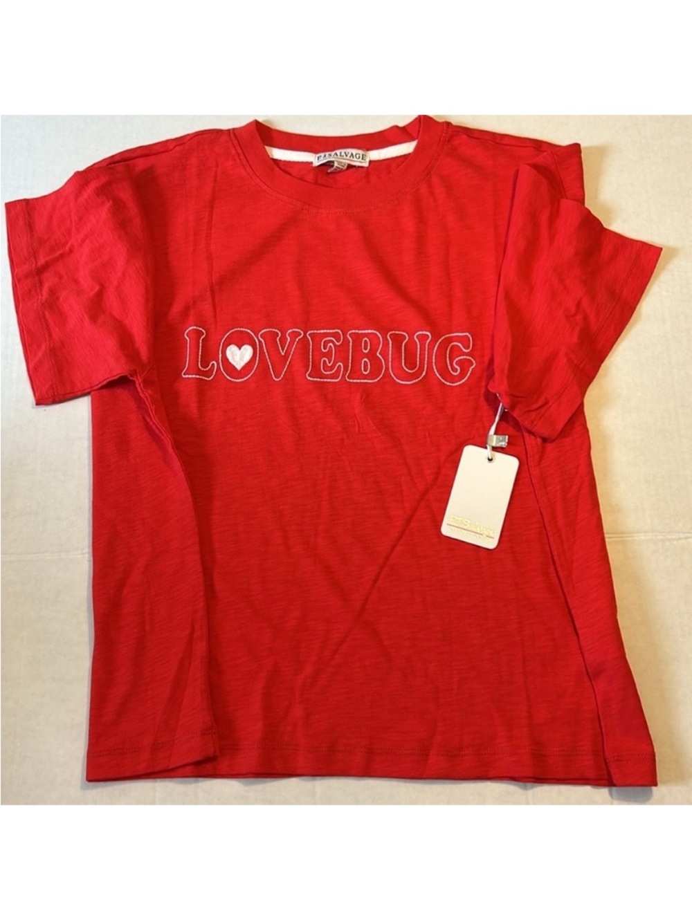 PJ Salvage XLarge Top Lovebug Red Cotton boxy short sleeve T-Shirt NWT - Picture 2 of 12